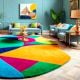 Handcrafted Multicolor Geometric Abstract Living Rug